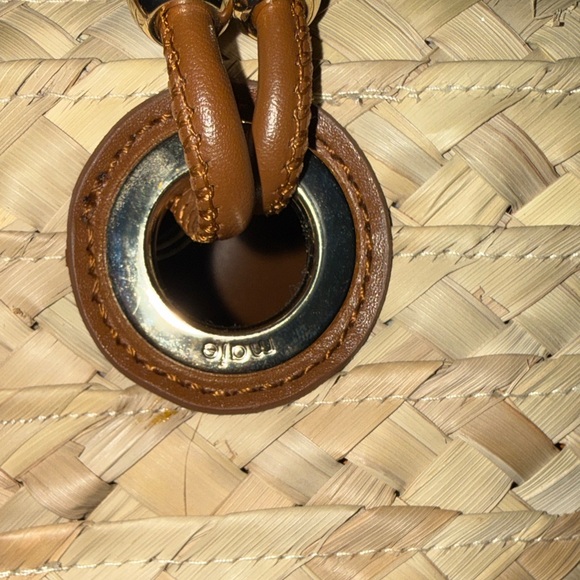 Maje Tan Woven Tote with Leather Handles - Picture 7 of 12